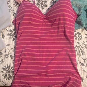 Lei Pink striped Scene Tank Top